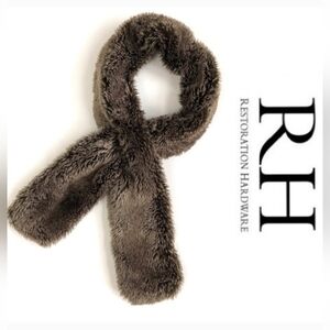 RESTORATION HARDWEAR RH Faux Fur Scarf In Brown